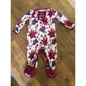 Marie Nicole Floral Ruffled Romper